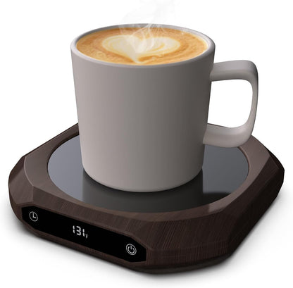 Mug Warmer for Desk - 36W Smart Coffee Cup Warmer with Timer, Auto Shut Off, 3 Heat Settings, Keep Your Coffee Warm for Office Hours,Perfect Coffee Gifts (Wood)