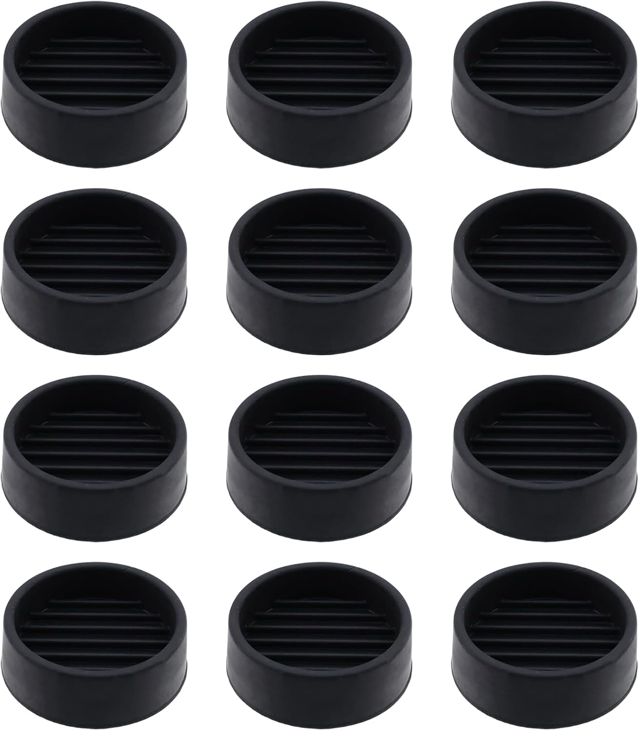 Semetall 1.5 Inch Rubber Caster Cups 8 Pack Black | Non Slip Furniture Coasters Floor Protectors for Bed Couch Table Chair