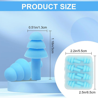 Ear Plugs for Sleeping,12 Pair Earplugs Noise Canceling Soft Silicone Ear Plug Reusable Earplugs for Sleep,Concert,Swimming,Study,Loud Noise,Snoring(Black Blue Purple)