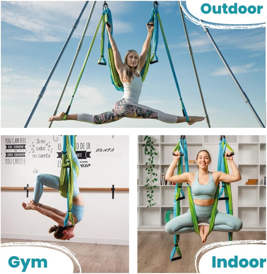 Swing Set for Back Pain Relief & Inversion Therapy | Easy setup indoor or outdoor, Adjustable straps, 600lb capacity, Carrying bag included, Free online tutorials