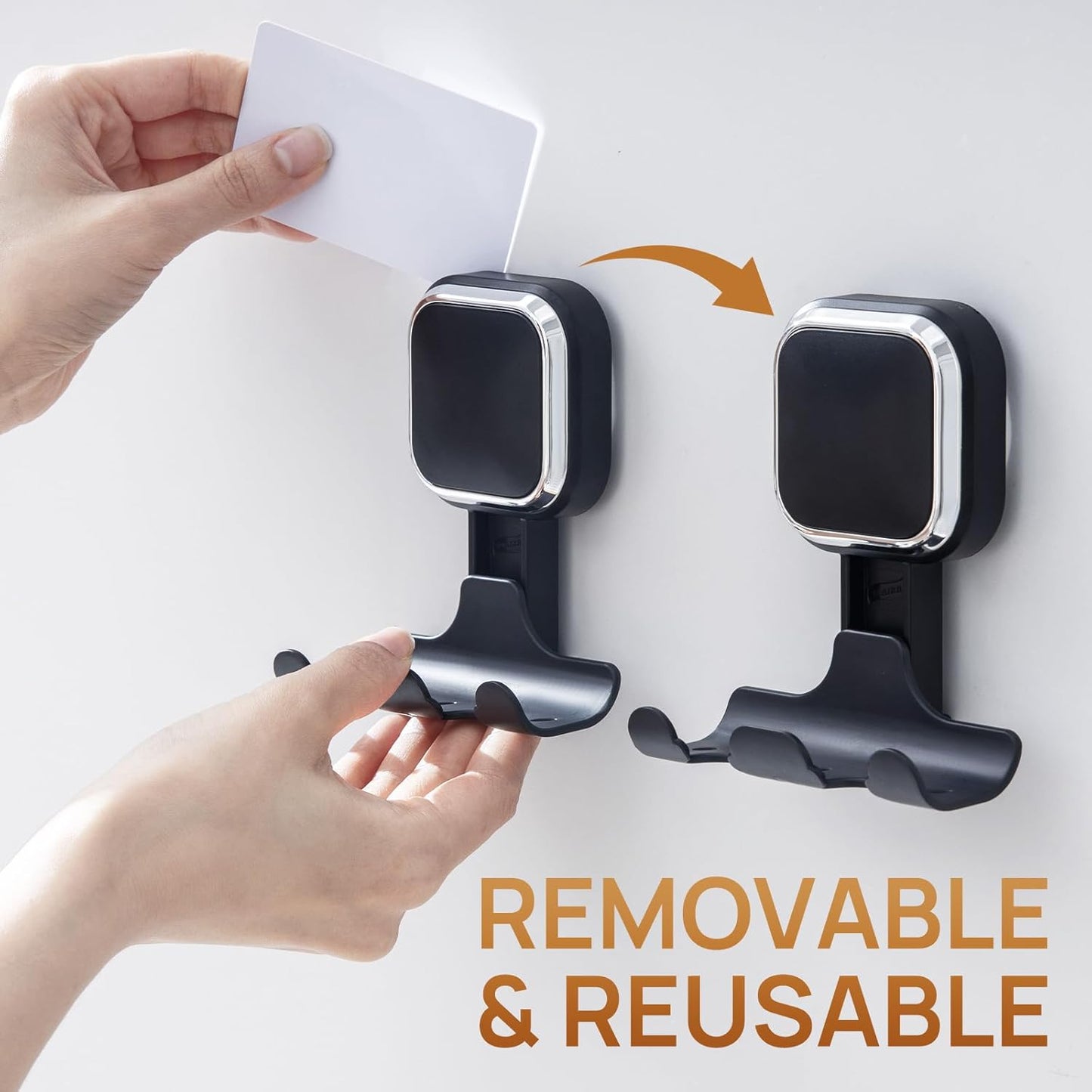 Razor Holder for Shower 2 Pack, Powerful Vacuum Suction Cup Hook for Towel, Loofah, Razor, Squeegee, Damage-Free Wall Shower Hook, Shaver Holder for Bathroom, Easy to Install and Reuse, Black