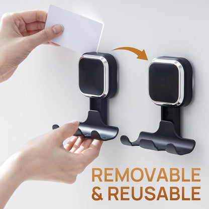Razor Holder for Shower 2 Pack, Powerful Vacuum Suction Cup Hook for Towel, Loofah, Razor, Squeegee, Damage-Free Wall Shower Hook, Shaver Holder for Bathroom, Easy to Install and Reuse, Black