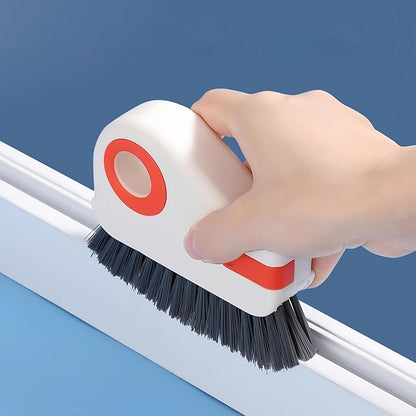 2 in 1 Window Track Cleaning Tools Groove Crevice Cleaning Brush with Hidden Scraper for Sliding Door Tracks, Window Sills, and Window Seal (1 Piece)