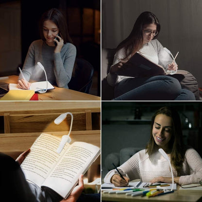 Rechargeable Book Light, Clip On Reading Light with Flexible Neck and Touch Button, Portable LED Reading Lamp for Bed, Night Reading, Travel, Study, Books and Magazines