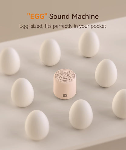 Dreamegg Portable White Noise Machine, 1000mAh Battery, Travel Sleep, Cream | Egg-Sized, 16 Sounds, USB-C, Timer, Baby & Adults, Office Privacy, Gift Use