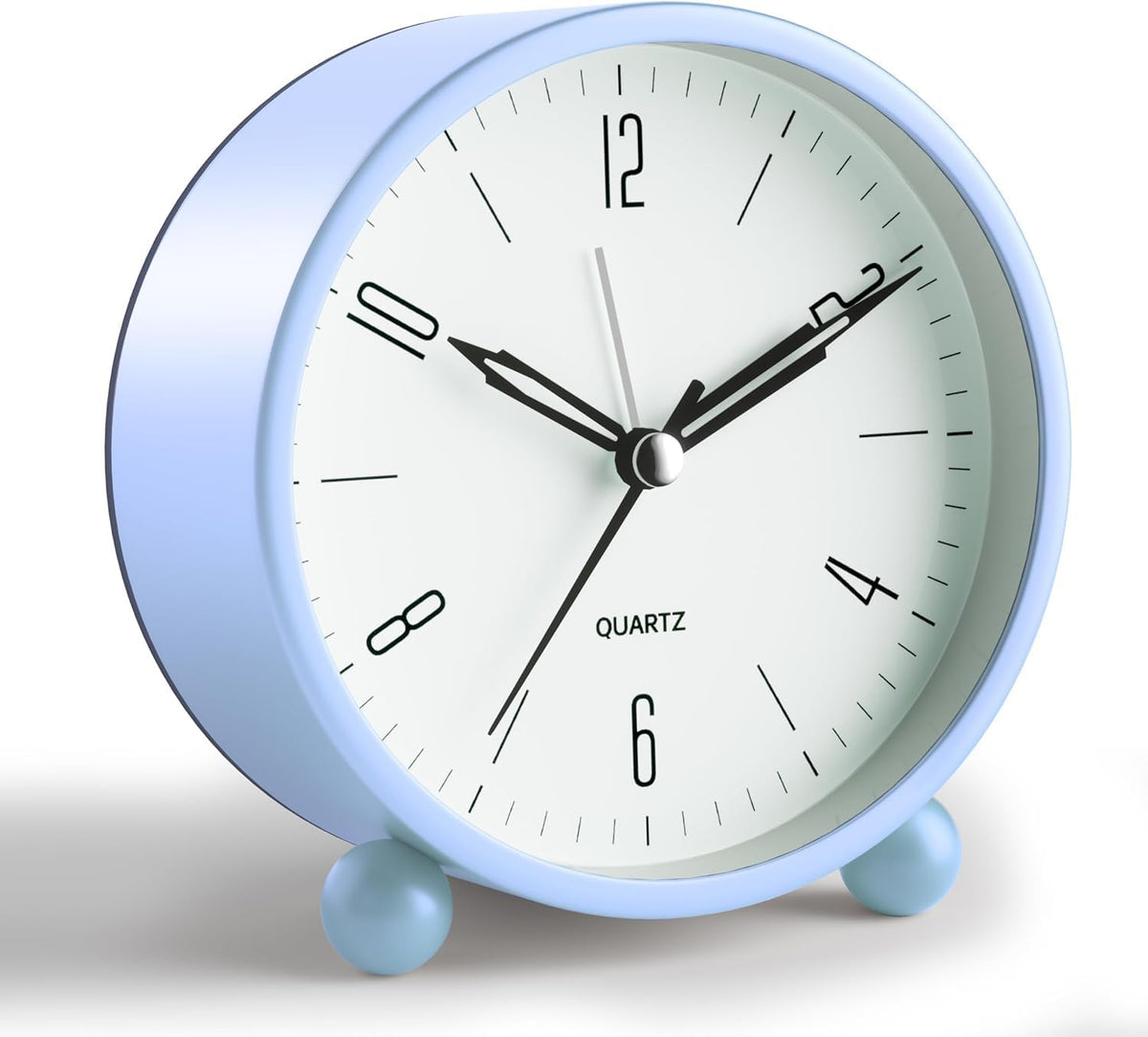 JALL Analog Alarm Clock, 4 inch Super Silent Non Ticking Small Clock with Night Light, Battery Operated, Simple Design, Old Fashioned Style Ideal Decor, for Bedroom, Bedside, Desk, Adult, Gift, Green