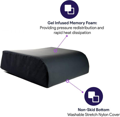ProHeal Heel Elevation Pillow - Gel Infused Memory Foam Wedge Pillows - Relief for Heel Pain and Pressure Ulcer - Treatment for Knee, Back, and Leg Blood Circulation - 24” x 16” x 7” x 5.5”