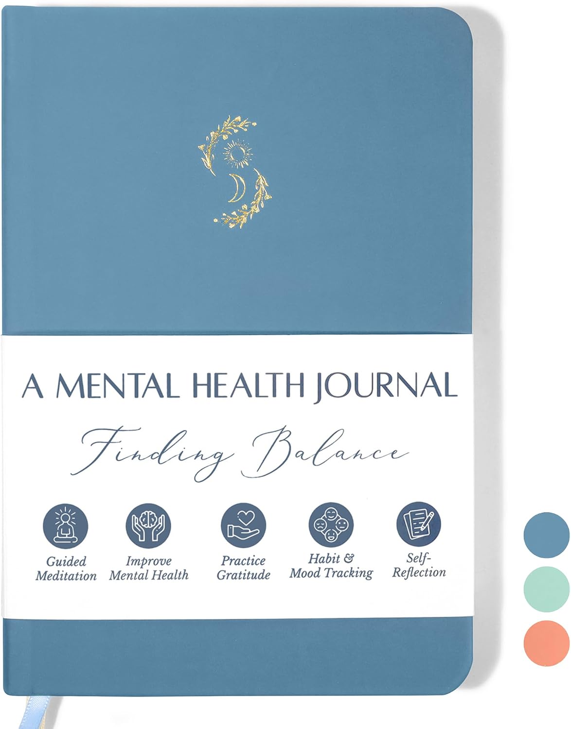 FINDING BALANCE Mental Health Journal – 6-Month Daily Journal with Prompts for Mindfulness, Self-Care & Healing – Anxiety & Depression Management – Hardcover