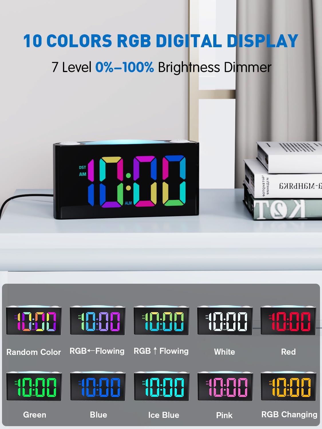 Vibrating Alarm Clock for Heavy Sleepers with Bed Shaker, 3 Wake-Up Modes