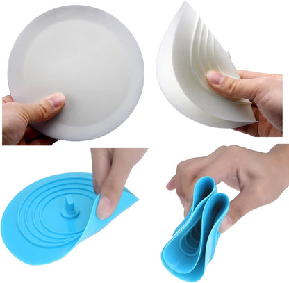 Shower Drain Hair Catcher Tub Stopper, V-TOP Drain Cover for Shower to Catcher Hair, Silicone Bathtub Drain Plug Suit for Bathroom Kitchen and Laundry, 4 Pack