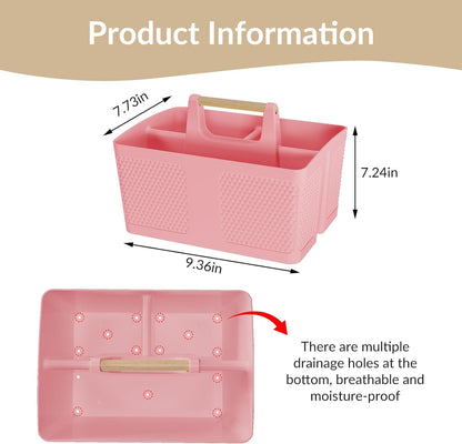 Shower Caddy Portable and Cleaning Caddy Organizer for Bathroom, Kitchen,Toiletries Storage, Caddy organizer with handle, Rust-Resistant, Durable Material(Milky White, 9.36"L×7.73"W×7.24"H)