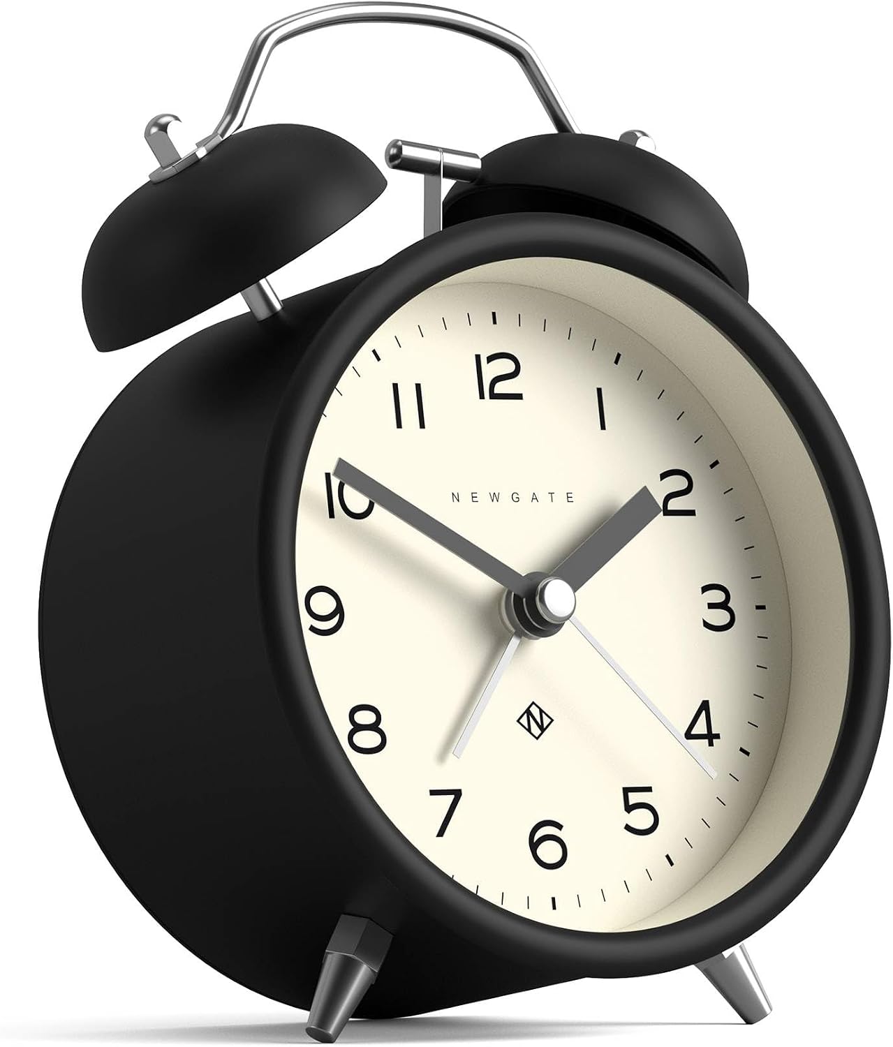 NEWGATE® Charlie Bell Echo Alarm Clock | Modern take on Classic Twin Bell Clock | Yellow | Easy to Read Numbers | Ideal for Bedside, Desk or Shelf | Modern Retro Bedroom & Office Accessory