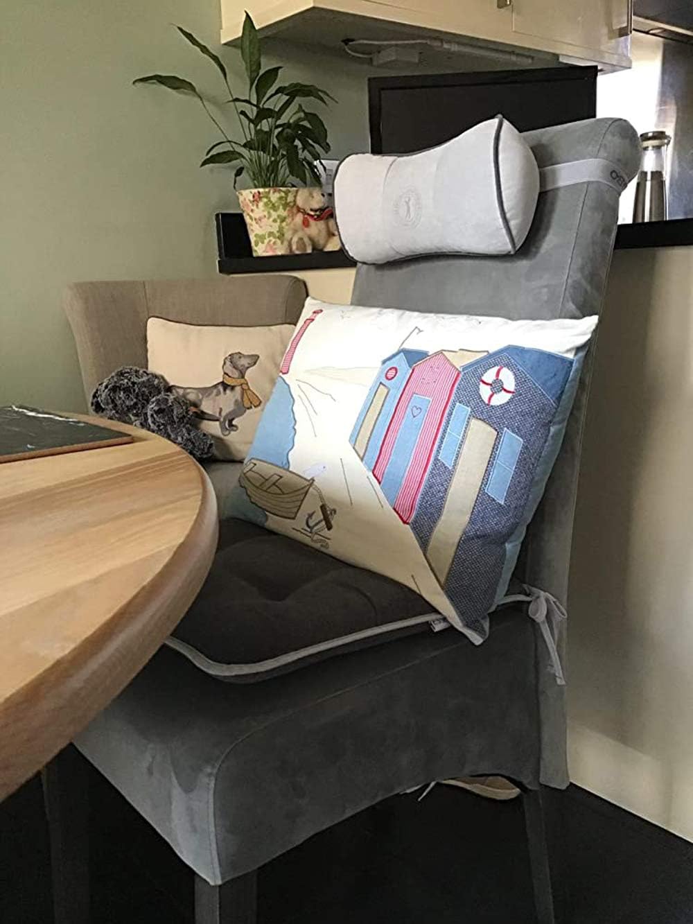 ALIBO Airplanes Travel Pillow Firm Chairs Cushion Auto Car Curve Neck Headrest Recliners Back Supports with Adjustable Elastic Strap 1 Piece