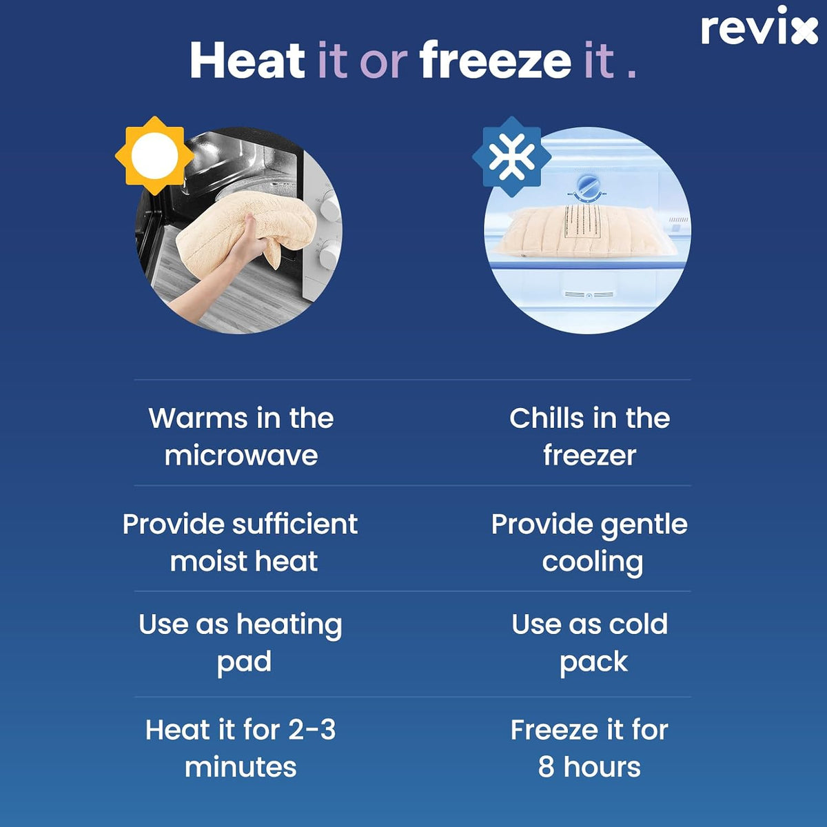 REVIX Extra Large Microwavable Heating Pad for Back, Heating Wrap, Purple