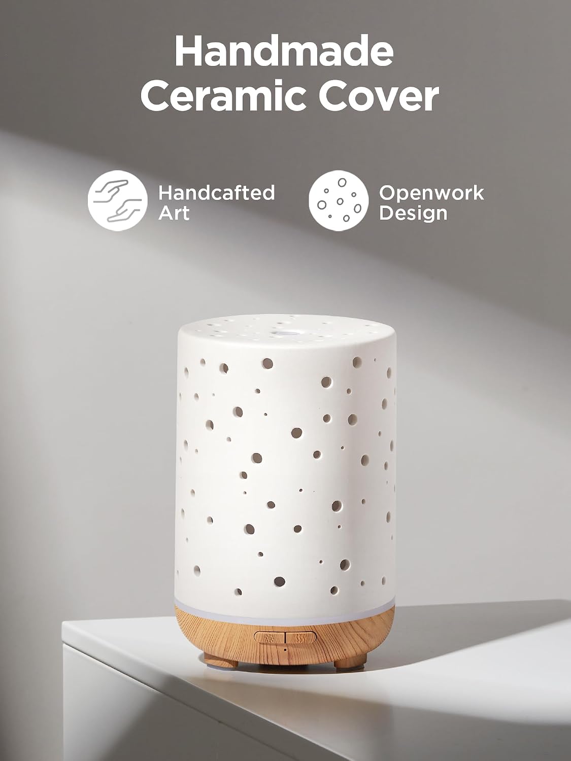 InnoGear 150ml Ceramic Essential Oil Diffuser, Diffusers for Home, White