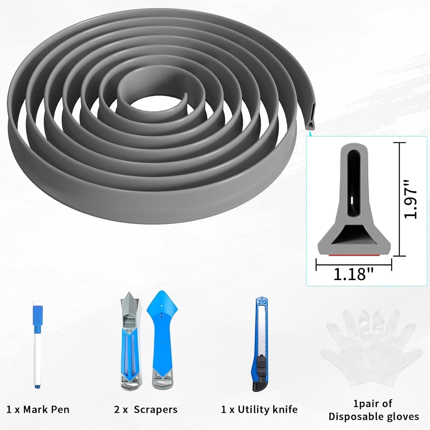 3ft/5ft/6ft/8ft10ft Collapsible Shower Threshold Water Dam Water Barrier for Shower and Water Stopper Keeps Water Inside Water Threshold for Wet and Dry Separation (3ft, Clear)