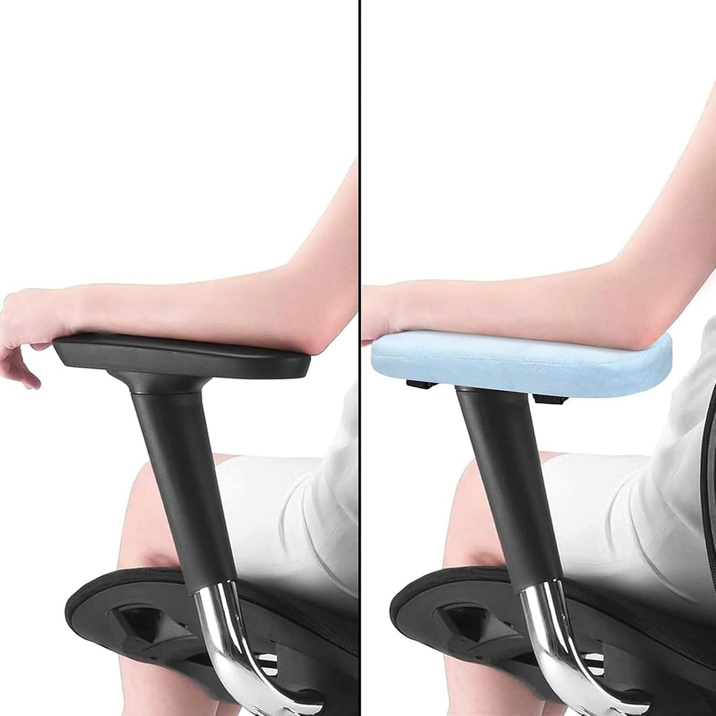 MOSISO Chair Armrest Pads, Home/Office Chair Arm Rest Covers, Black | 2 Pack Memory Foam Comfy Computer Gaming Elbow Cushion, Removable Washable Elbow, Support Forearm Pressure Relief