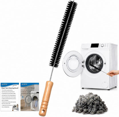 Dryer Lint Brush Vent Cleaner Lint Trap Cleaning Tool Dryer Vent Brush Long Flexible with Wood Handle 27.95Inches Medium Size for Dryer Vent Cleaning DIY Enthusiasts Homeowners (1, PCS)