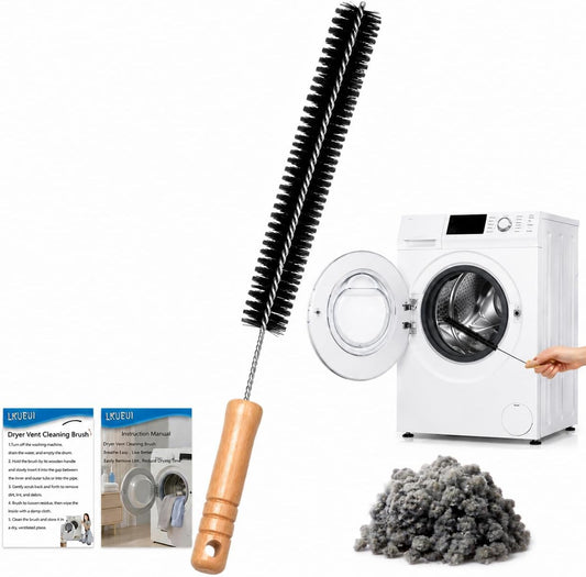 Dryer Lint Brush Vent Cleaner Lint Trap Cleaning Tool Dryer Vent Brush Long Flexible with Wood Handle 27.95Inches Medium Size for Dryer Vent Cleaning DIY Enthusiasts Homeowners (1, PCS)