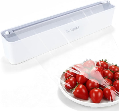 Large Magnetic Plastic Wrap and Foil Dispenser with Cutter | Magnetic & Adhesive Mounting, Fits for Max 12.8In x 984Ft of Plastic Wrap, 12.8In x 328Ft of Foil & Parchment Paper