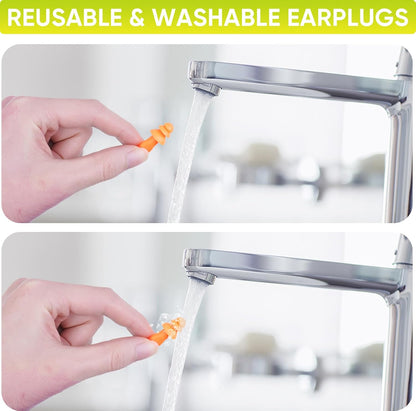 TICONN 12 Pairs Corded Silicone Ear Plugs for Noise Reduction, 25 dB NRR
