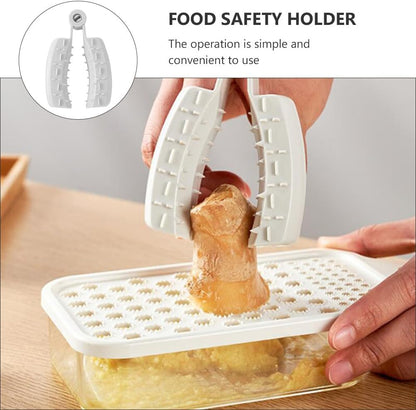 Cabilock 2pcs Finger Guard Mandolin Guard Vegetables Fruit Cutting Finger Protector Kitchen Tool Mandolin Slicer Grater Guard Food Safety Holder for Chopping Grating (Grey)