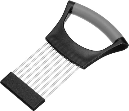 uxcell Onion Slicer Holder, Stainless Steel Vegetable Cutting Holder Food Cutter Tool for Slicing Storing Onions Tomatoes Potatoes Avocados Apples, Green