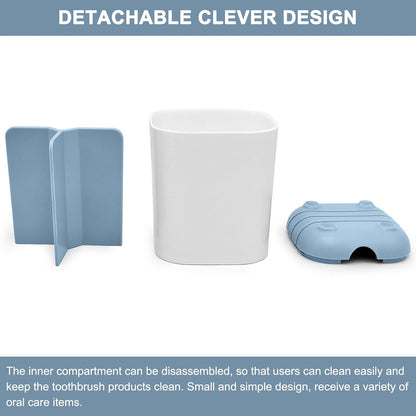 Toothbrush Holder for Bathroom,Plastic Detachable for Easy Cleaning Multi-Functional Storage,3 Slots Anti-Slip Electric Toothbrush and Toothpaste Organizer Caddy for Bathroom Vanity,Countertop (Grey)
