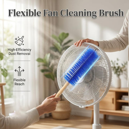 Fan Cleaning Brush with Bendable Microfiber Head, Reusable Dusting Brush for Fan Blades, Window Blinds, Air Conditioner Vents, Ceiling Fans, Car Vents and Hard-to-Reach Areas, Blue