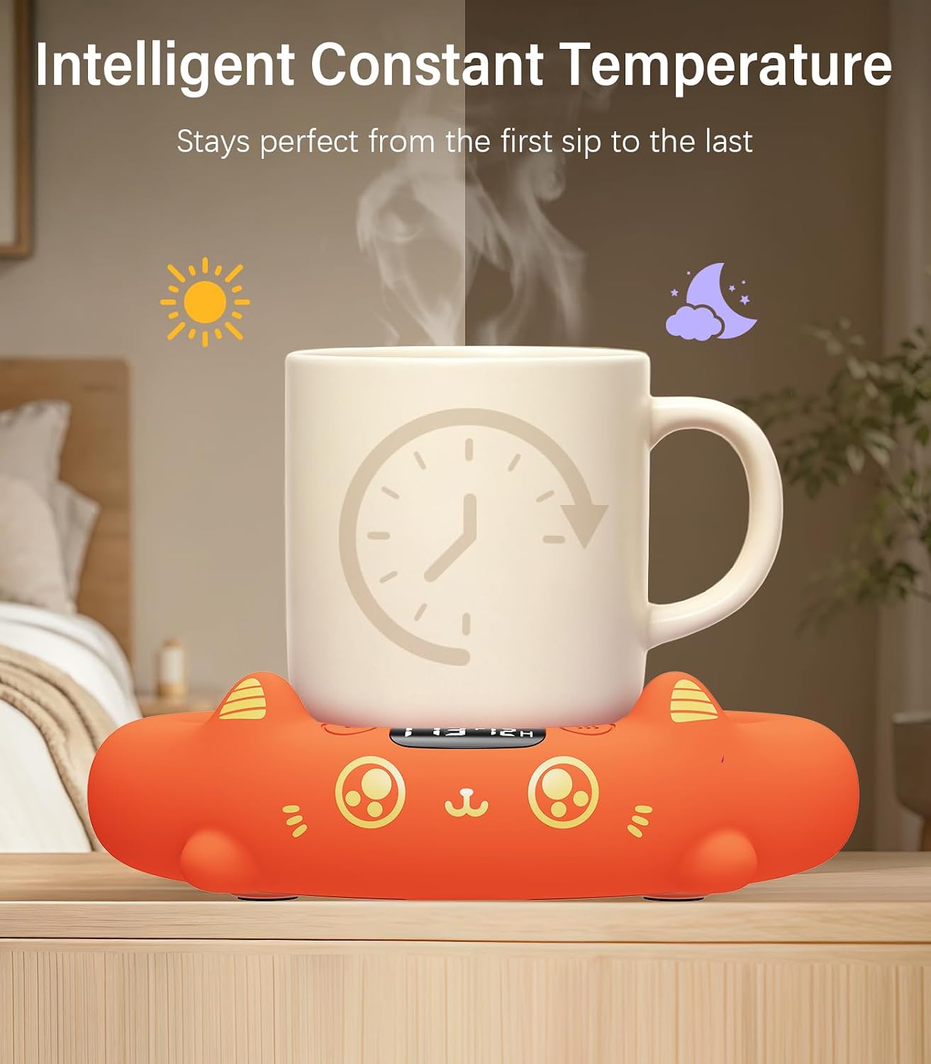 Supsonic Coffee Mug Warmer, Cup Warmer for Desk with 4 Temp Settings | Fast heating beverage, 2-12h Auto shut-off, Constant temperature, Smart gift for women men, Works with tea, milk, candle