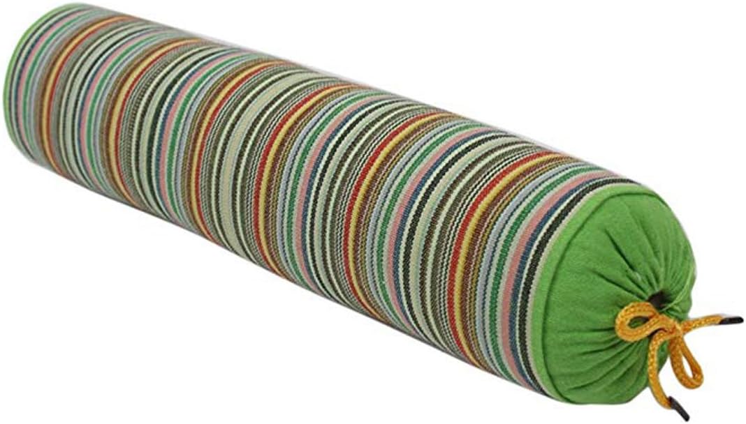 Levoberg Round Buckwheat Hull Pillow Neck Roll Pillow Cervical Support Pillow with Removable Cotton Cover for Sleeping