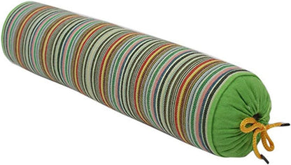 Levoberg Round Buckwheat Hull Pillow Neck Roll Pillow Cervical Support Pillow with Removable Cotton Cover for Sleeping