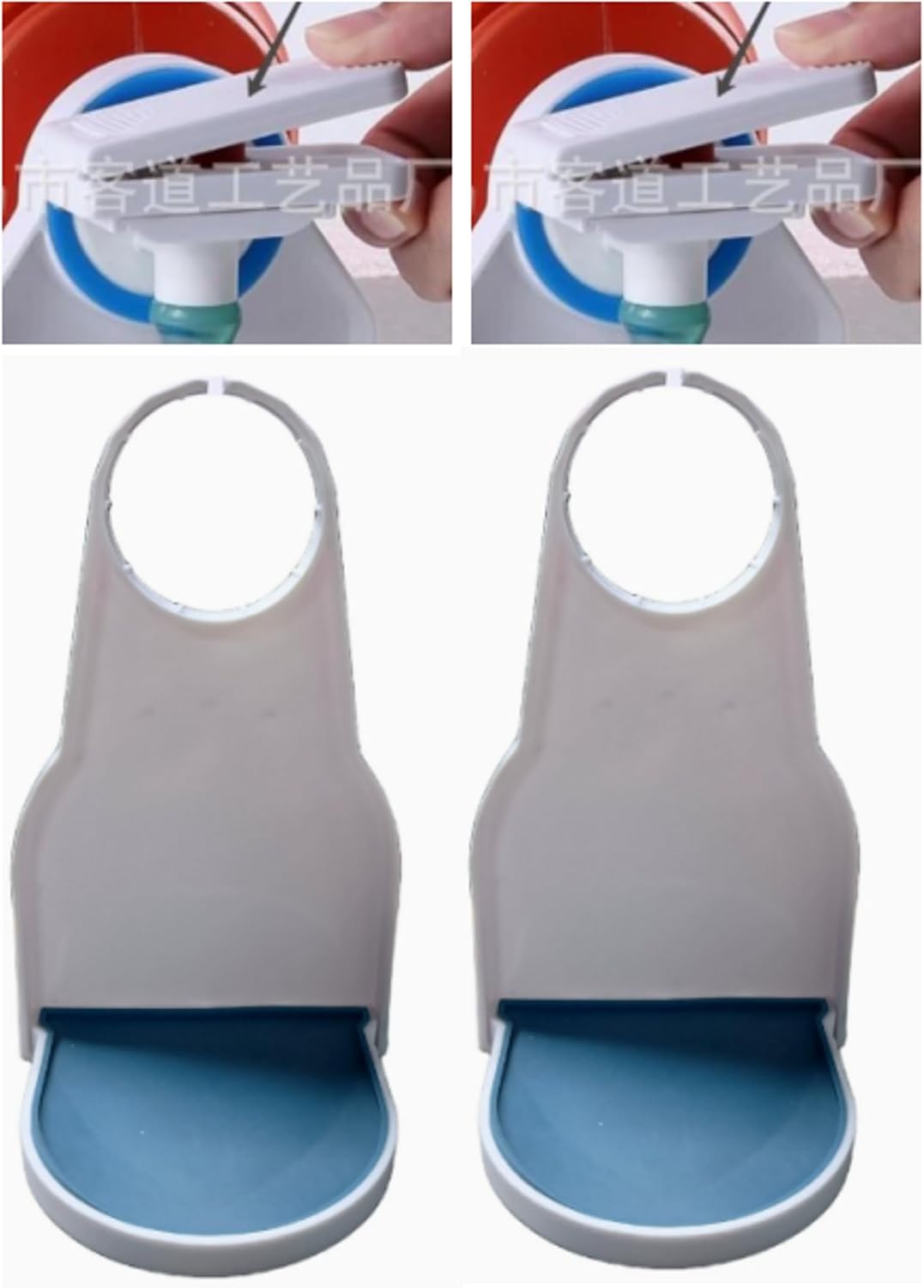 2 Pack Laundry Detergent Cup Holder, Upgraded Labor-Saving Nozzle Button Drip Catcher, Anti-Leak Drip Tray Organizer, No Mess for Most Laundry Detergent & Fabric Softener Bottles