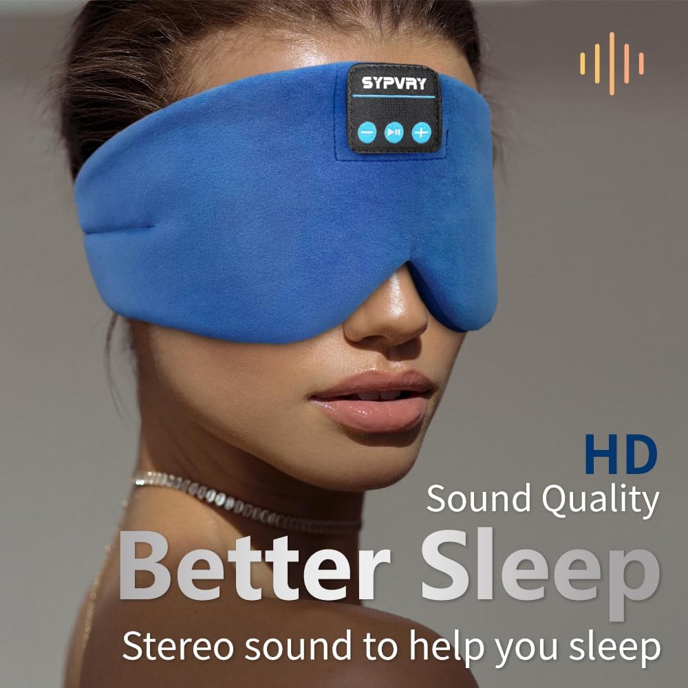 Sleep Mask Bluetooth 5.4 Headphones Soft Wireless Headband Eye Mask Blackout with Microphone (Emerald)