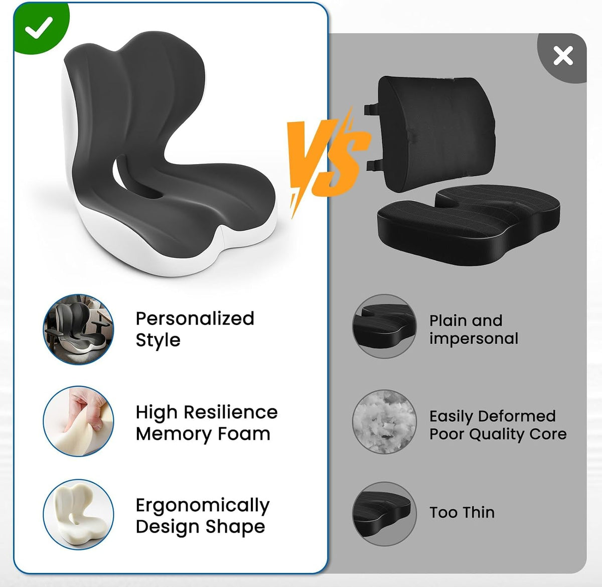 Car Seat Cushion Reducing Sciatica Pressure, Back & Tailbone Comfort