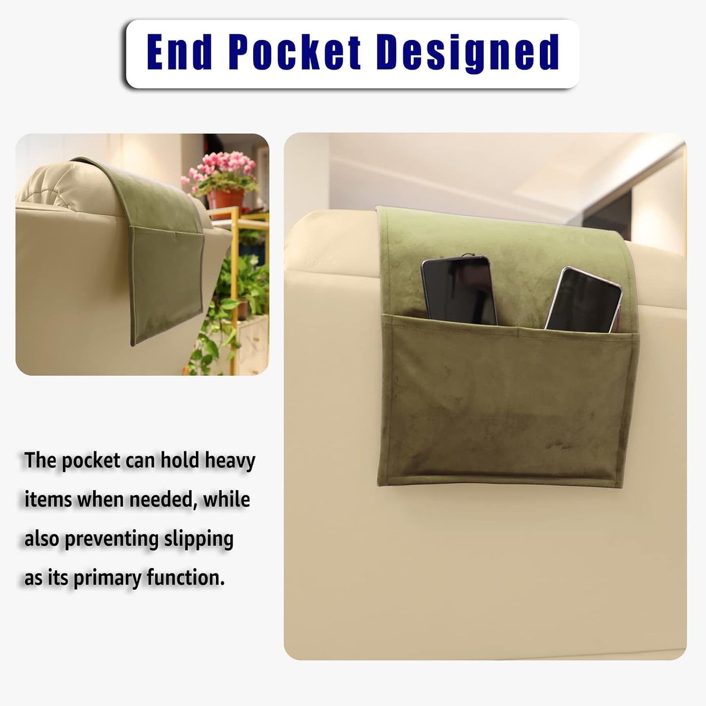 Adjustable Headrest Pillow for Recliners and Armchairs - Non-Slip Velvet Cushion for Neck Support and Pain Relief (Gray)