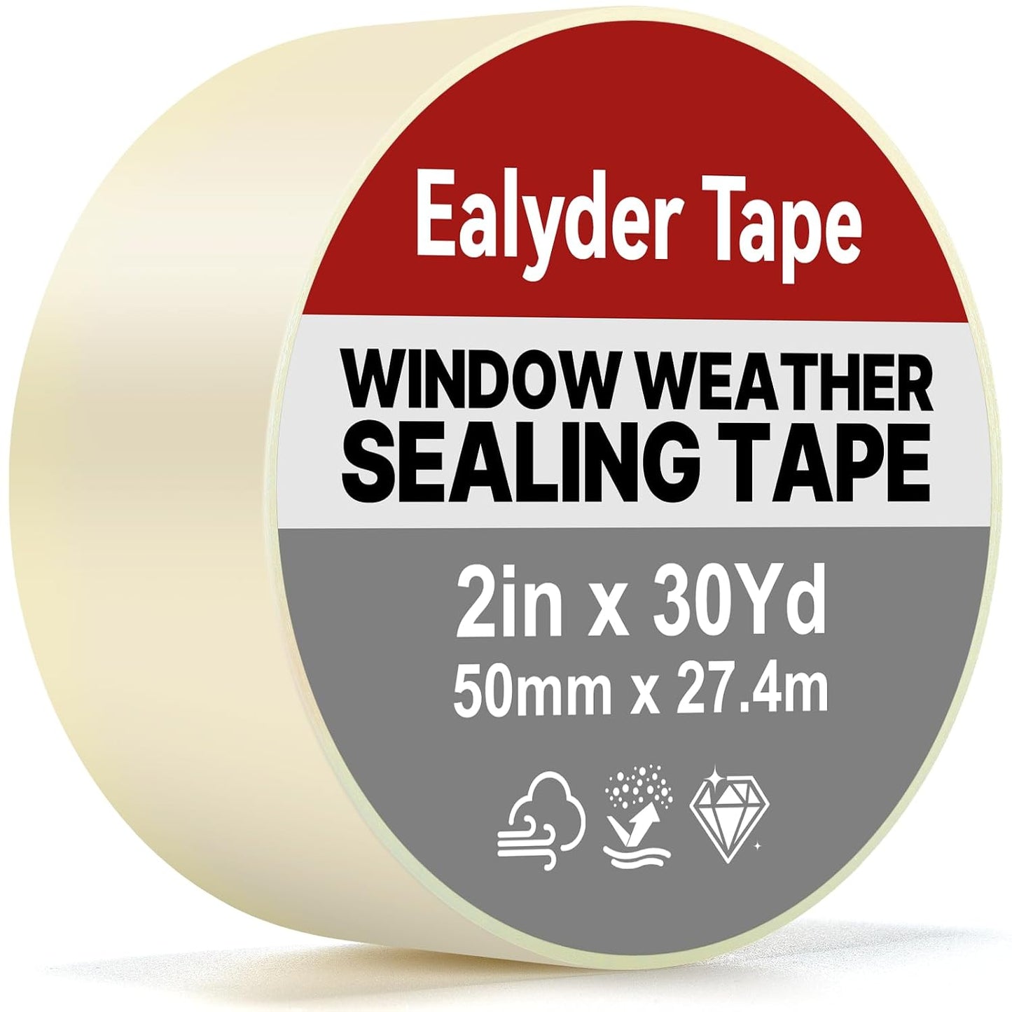 3 Inch x 90 Ft Transparent Window Weather Sealing Tape, Clear Window Draft Isolation Sealing Film Tape, Window Insulation Surface-Safe for Doors Gap Sealing, No Residue, Easy to Remove