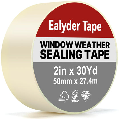 3 Inch x 90 Ft Transparent Window Weather Sealing Tape, Clear Window Draft Isolation Sealing Film Tape, Window Insulation Surface-Safe for Doors Gap Sealing, No Residue, Easy to Remove