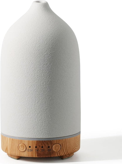 Diffuserlove Ceramic Essential Oil Diffuser 160ML Aromatherapy Diffuser for Home Bedroom Room Cool Mist Humidifier Stone Air Diffusers (Size:6.8" H x 3.6" W)