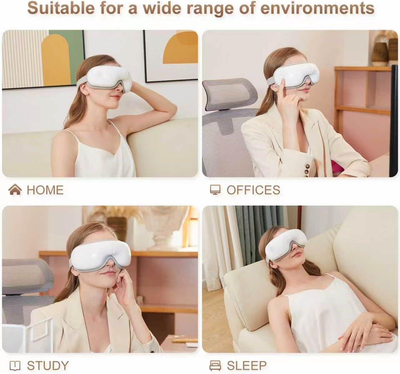 LAOBEN Eye Massager with Heat, Cordless Heated Eye Mask for Improve Sleep, Dry Eyes and migraines Relief, Reduce Strain for Plane, Travel and Office, Birthday Gifts for Women Men Mom Dad