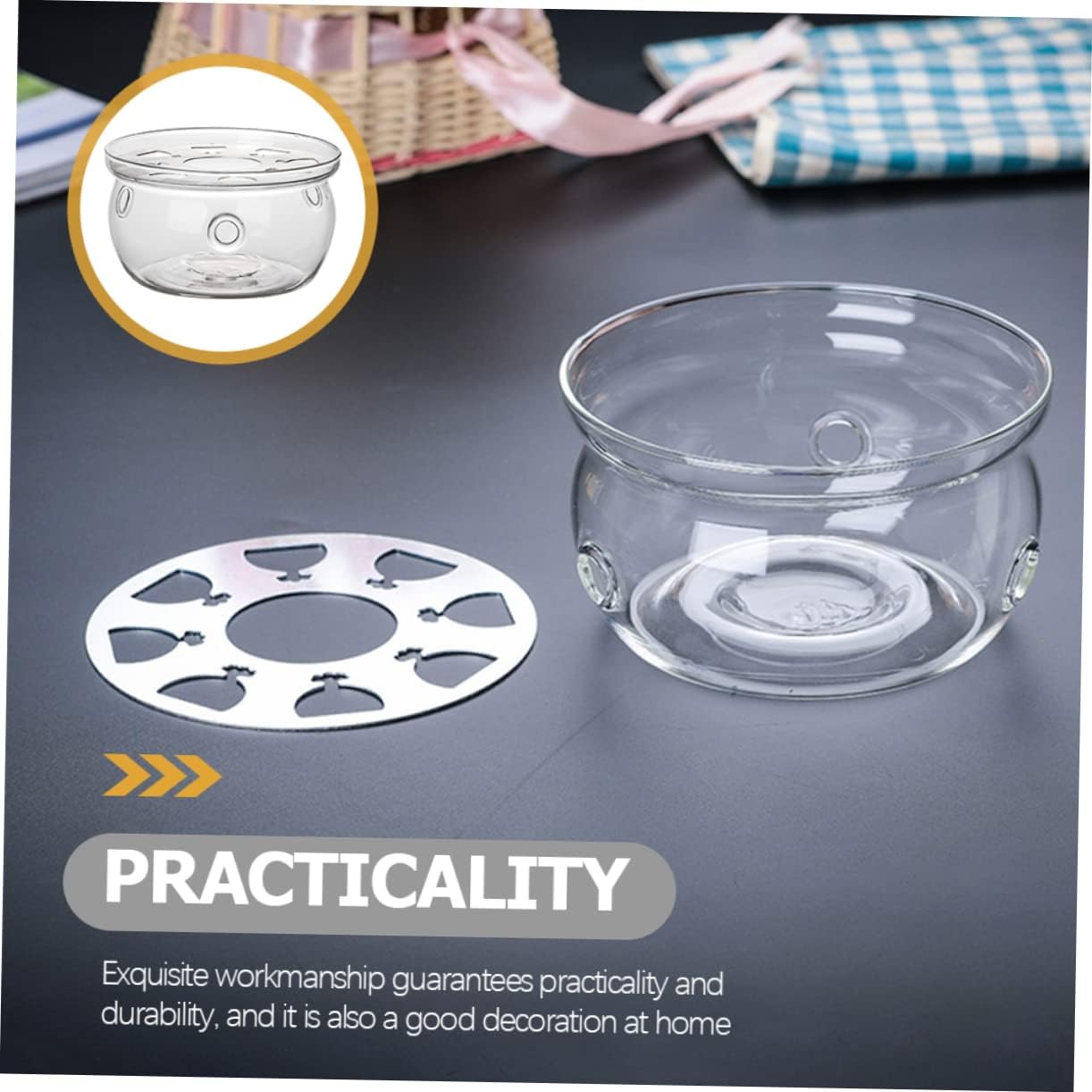 Tea Ceremony Accessory Insulated Glass Teapot Base Electric Warmer Tea Holder Non-Slip Teapot Stand