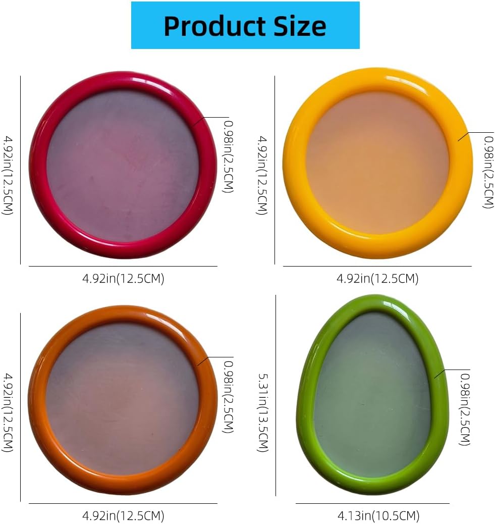 Food Storage Containers for Fruit & Vegetable - 4 Pack Set: Avocado, Lemon, Apple, and Onion Savers - Airtight Silicone Stretch Covers for Kitchen Fridge - BPA Free