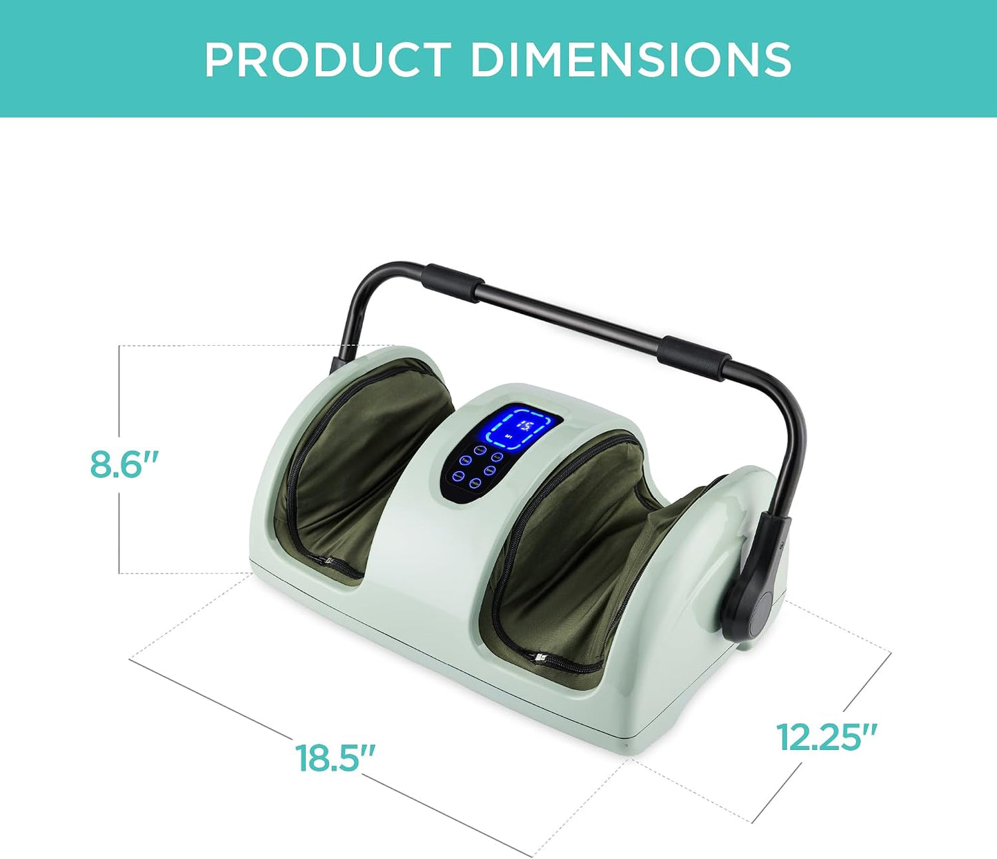 Best Choice Products Shiatsu Foot Massager with Heat for Plantar Fasciitis & Neuropathy, Kneading Foot & Calf Massager with Remote, 360° Adjustable Handle, Rolling & Compression Massage - Navy