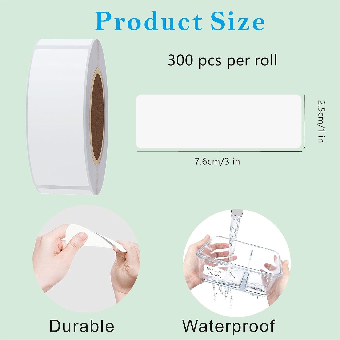 Hybsk Blank Removable Freezer Labels Easy Peel Off - Frozen Storage Labels for Food Containers Jars Pantry Organization that Leave No Sticky Residue After Use (1x3 inch)