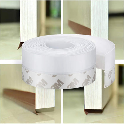 TAROSE Weather Stripping Door Seal, 33 Feet Long Transparent (Width 25mm) | Shower Door Seal Strip, Adhesive Silicone Tape, Door Draft Stopper, Blocks Drafts and Noise, for Doors & Windows