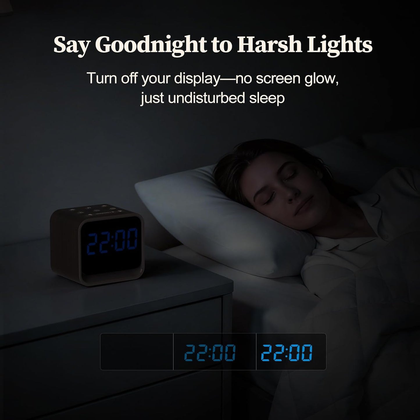 Housbay Wooden Sound Machine Alarm Clock for Bedrooms - Gentle Wake-Up with Birdsong, White Noise for Sleeping, Small Digital Clock for Phone-Free Routine