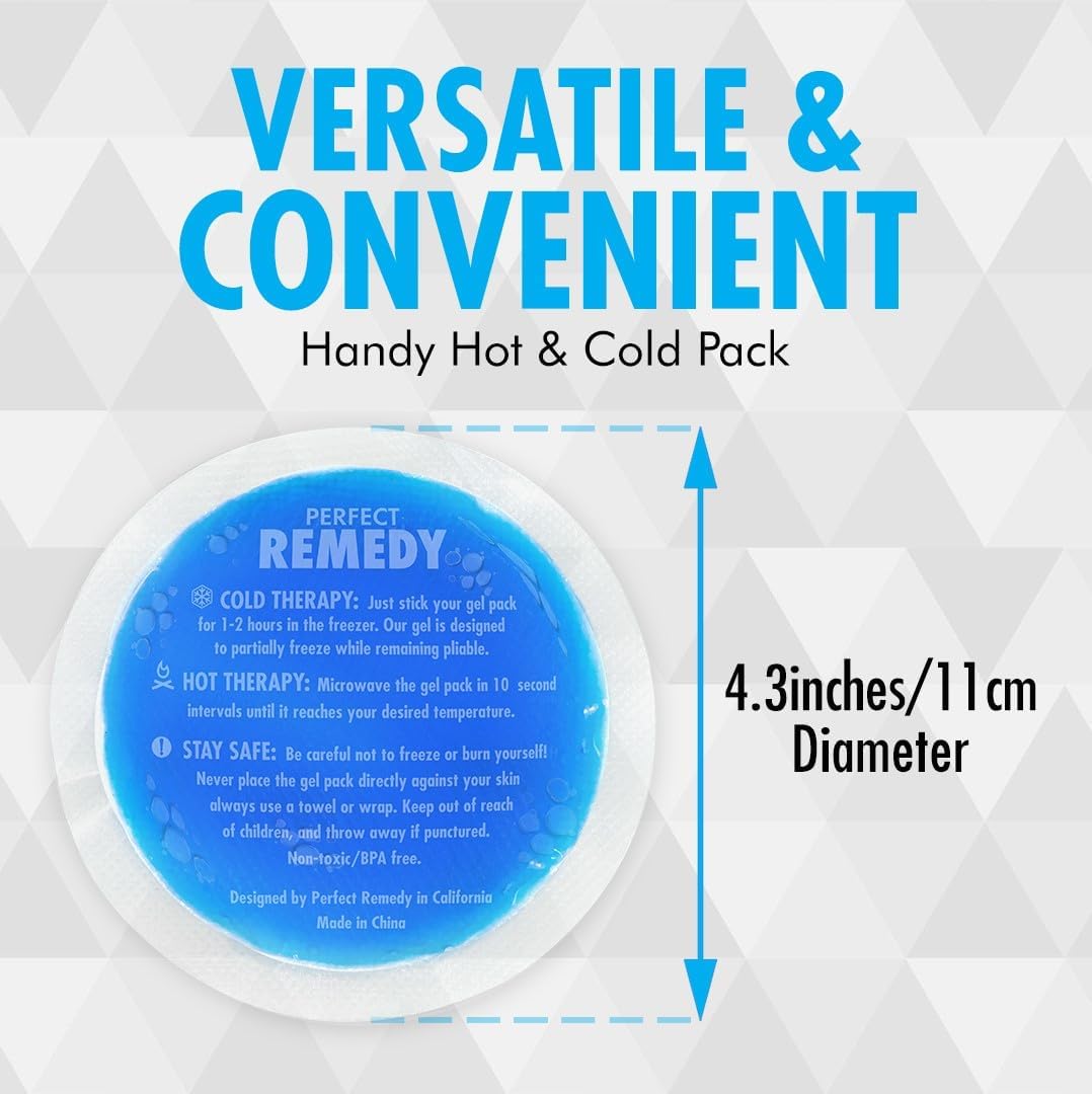 Perfect Remedy Gel Ice Packs for Injuries with Strap Cover, Flexible Hot Cold Compress, Soothing Soft Ice Packs for aid in Injuries Conditions, Alternative to Hot Water Bottles (Blue, Regular)