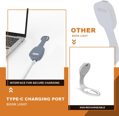 Rechargeable Kids Book Light, Cute Bookmark Reading Light for Kids, Dimmable Portable LED Book Light for Reading in Bed, Eye-Caring Bedtime Reading Lamp for Children & Travel, Brown