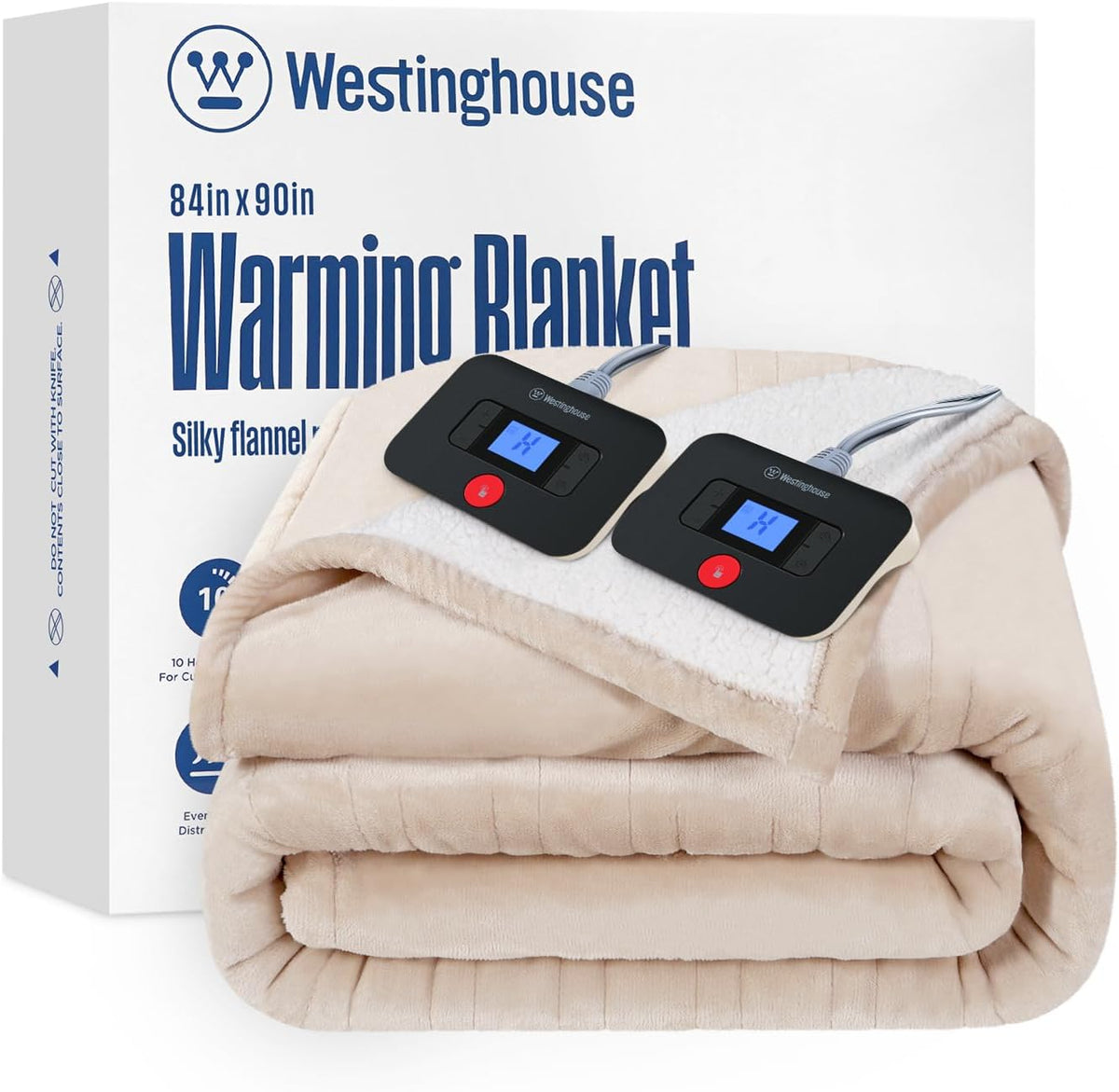Westinghouse Heated Throw Blanket, 50"x60", Charcoal, ETL Certified