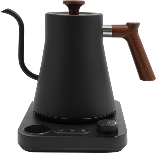1200W Gooseneck Electric Kettle, 0.24 Gal Pour-Over Kettle with Variable Temperature Control (104-212°F) & 24H Keep Warm, LED Display, Coffee Pot for Coffee, Tea Brewing - Stainless Steel, 110V
